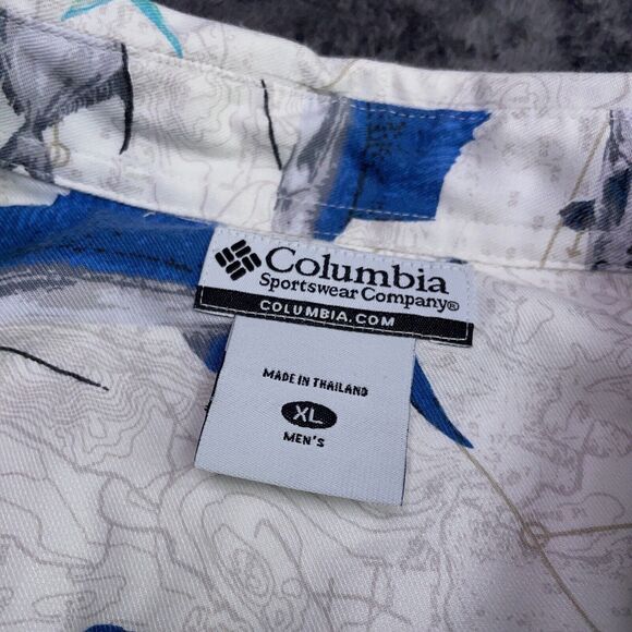 2005 Columbia PFG FMTI Button Up White Short Sleeve Fishing Fish Shirt Mens XL - Picture 4 of 8